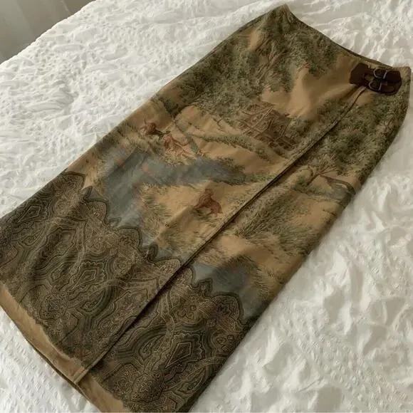 Vintage Womens Polo Ralph Lauren Skirt Western Dog Country Style - Size 16 EUC - Picture 15 of 16